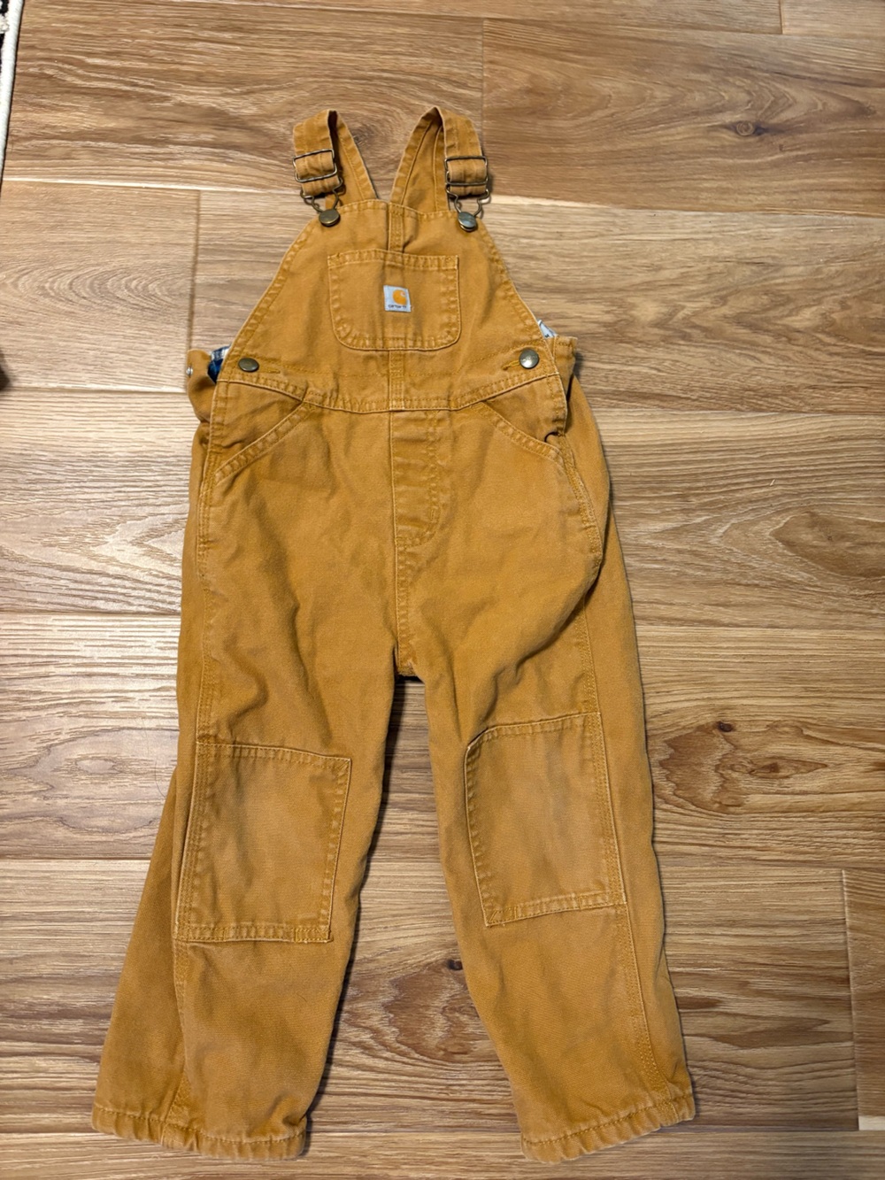 Fully Lined Carhartt Tan/Golden Brown Duck Canvas Kids Overalls